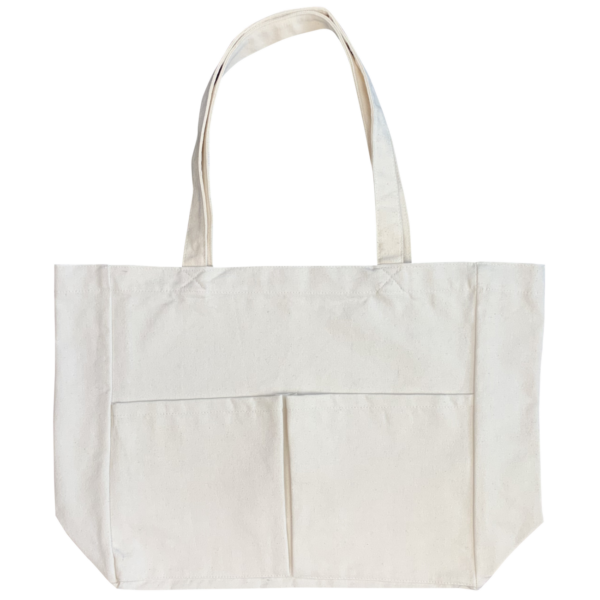 Heavy Cotton Front Double Pocket Traveler Bag 21.5” X 14"