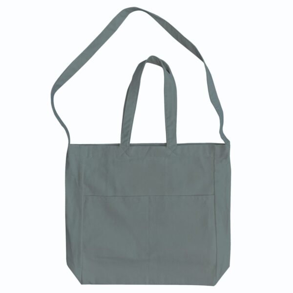 6 Color Peach-Soft touch Cotton Dual-Strap Tote  w/ Front Pockets 19.5"wX15.5”h