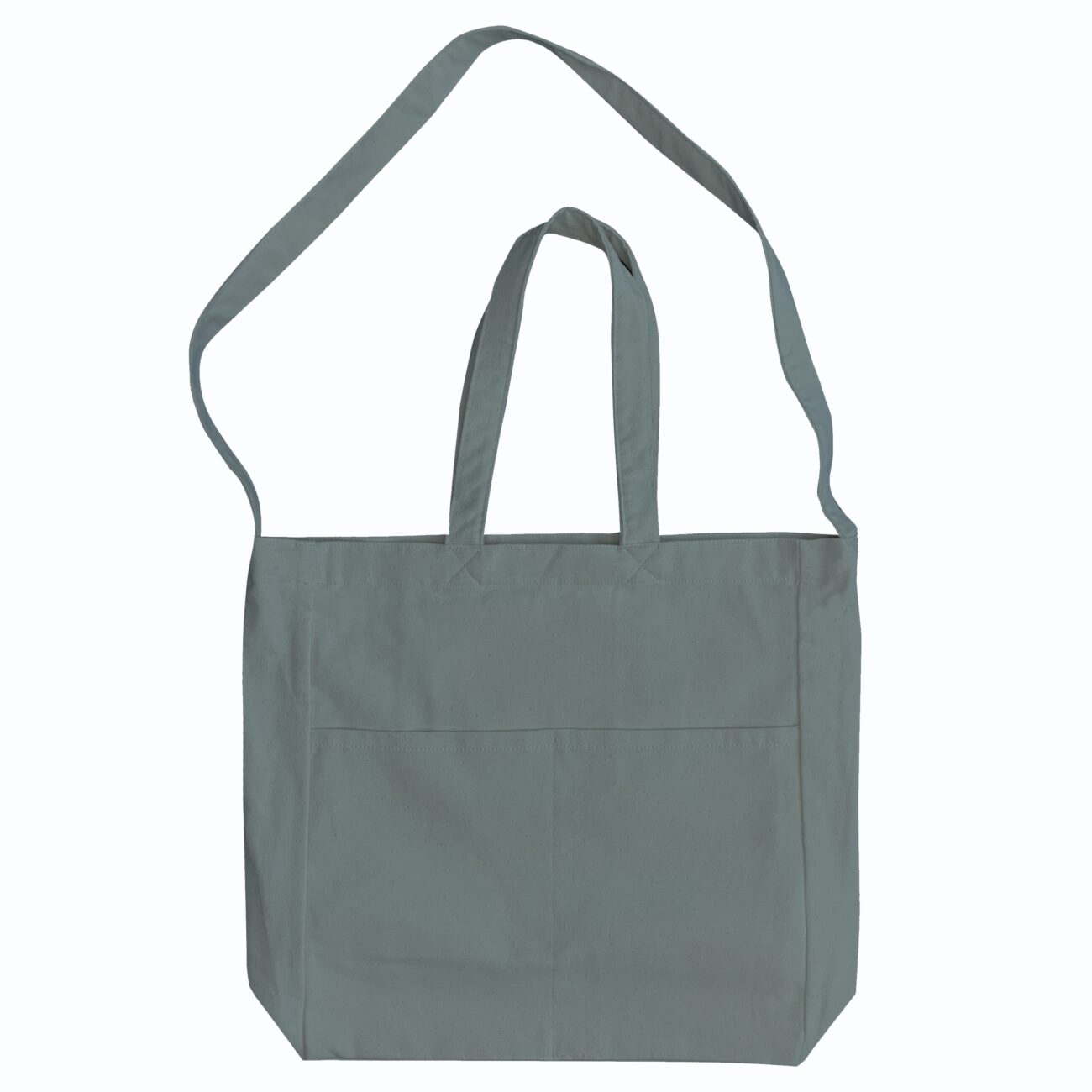 6 Color Peach-Soft touch Cotton Dual-Strap Tote  w/ Front Pockets 19.5"wX15.5”h - Image 5