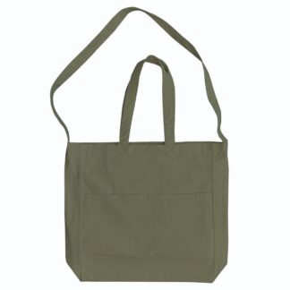 6 Color Peach-Soft touch Cotton Dual-Strap Tote  w/ Front Pockets 19.5"wX15.5”h