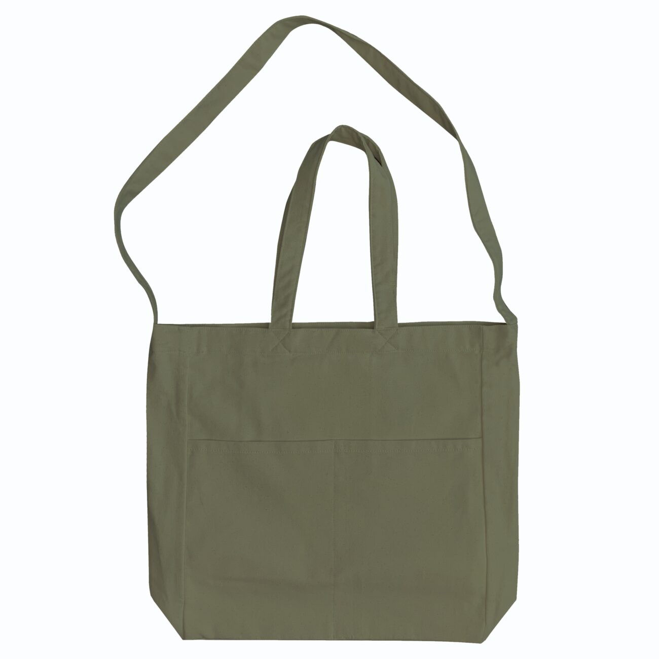 6 Color Peach-Soft touch Cotton Dual-Strap Tote  w/ Front Pockets 19.5"wX15.5”h - Image 1