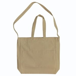 6 Color Peach-Soft touch Cotton Dual-Strap Tote  w/ Front Pockets 19.5"wX15.5”h - Image 6