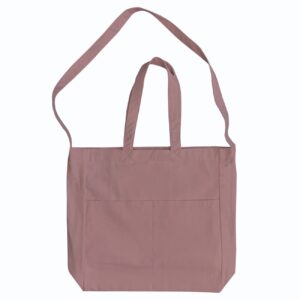 6 Color Peach-Soft touch Cotton Dual-Strap Tote  w/ Front Pockets 19.5"wX15.5”h - Image 3