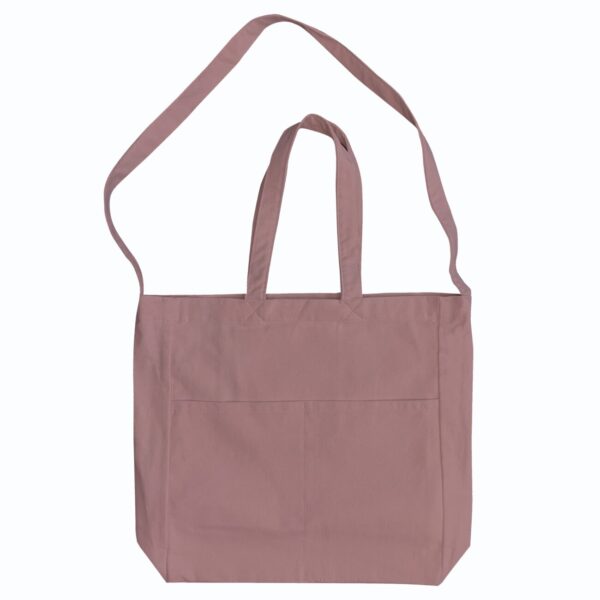 6 Color Peach-Soft touch Cotton Dual-Strap Tote  w/ Front Pockets 19.5"wX15.5”h