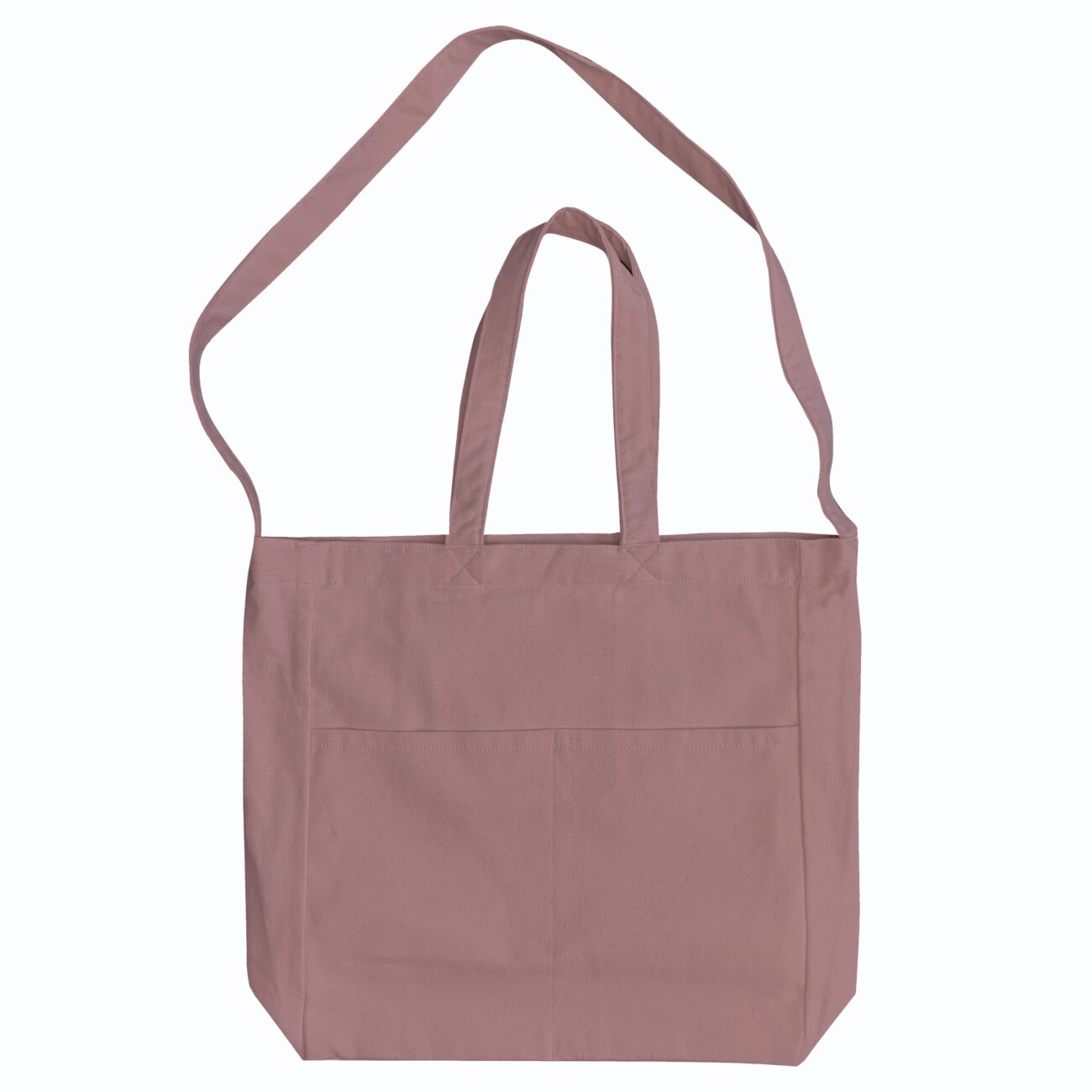 6 Color Peach-Soft touch Cotton Dual-Strap Tote  w/ Front Pockets 19.5"wX15.5”h - Image 3