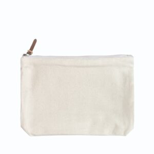 6 Color Peach Soft-Touch Cotton Zipper Pouch 11"x8" - Image 2