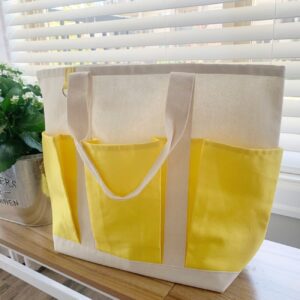 Heavy Cotton Shoulder Triple Front Pocket Bag 20”x14.25" - Image 5